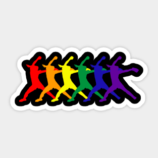 Win the Battle Rainbow Pride Fastpitch Softball Pitcher Gay Sticker